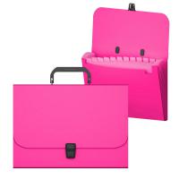 Портфель пластиковый ErichKrause Matt Neon, с 12 отделениями, A4, розовый