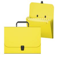 Портфель пластиковый ErichKrause Matt Neon, с 12 отделениями, A4, желтый