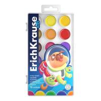 Краски акварельные ErichKrause Kids Space Animals медовые с УФ защитой яркости 18 цветов