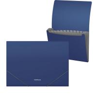 Папка-картотека пластиковая ErichKrause Matt Classic, с 12 отделениями, A4, синий