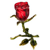 Декоративная фигурка из стекла Роза, красная, 9см