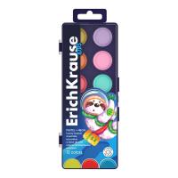 Краски акварельные ErichKrause Kids Space Animals Neon+Pastel медовые с УФ защитой яркости 12 цветов