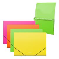 Папка-картотека пластиковая ErichKrause Diagonal Neon, с 6 отделениями, A4, ассорти