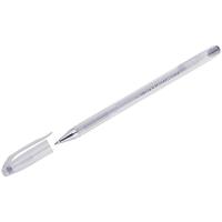 Ручка гелевая CROWN металлик серебро