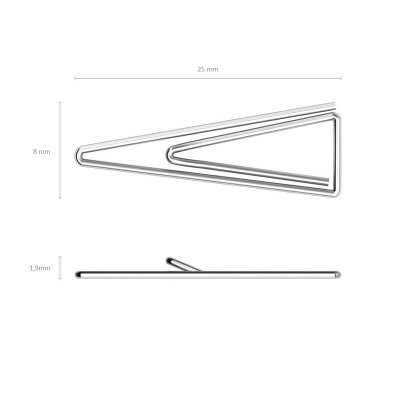 Скрепки металлические никелированные ErichKrause треугольные, 25мм (100 шт)