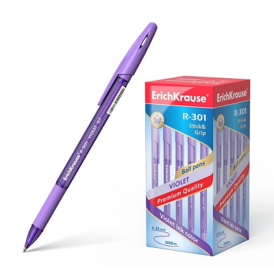 Ручка шариковая ErichKrause R-301 Violet Stick&Grip фиолетовая