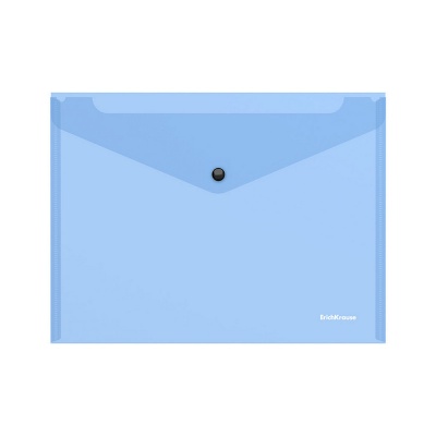 Папка-конверт на кнопке пластиковая ErichKrause Glossy Vivid, FC, полупрозрачная, ассорти