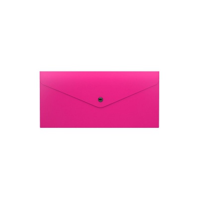 Папка-конверт на кнопке пластиковая ErichKrause Glossy Neon, полупрозрачная, Travel, ассорти