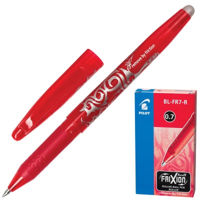 Ручка гелевая со стираемыми чернилами Pilot BL-FR7 Frixion красная