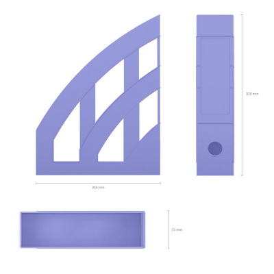 Подставка для бумаг вертикальная пластиковая ErichKrause Office, Pastel, 75мм, фиолетовая