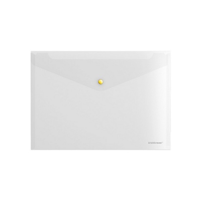 Папка-конверт на кнопке пластиковая ErichKrause Fizzy Clear, A4, прозрачный