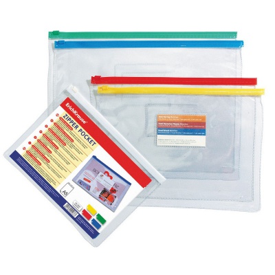 Zip-пакет пластиковый ErichKrause PVC Zip Pocket, B5, прозрачный