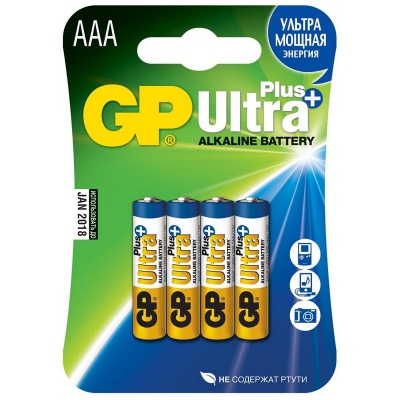 Батарейка GP Ultra Plus AAA (LR03) алкалиновая (4 шт)