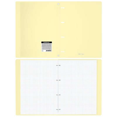 Тетрадь общая с пластиковой обложкой на кольцах ErichKrause Pastel, ассорти, А4, 80 листов, клетка