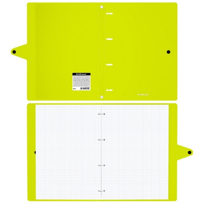 Тетрадь общая с пластиковой обложкой на кольцах ErichKrause Neon, ассорти, А4, 80 листов, клетка, на кнопке