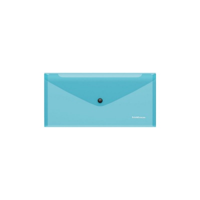 Папка-конверт на кнопке пластиковая ErichKrause Glossy Vivid, полупрозрачная, Travel, ассорти