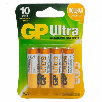 Батарейка GP Ultra AA (LR6) алкалиновая (4 шт)