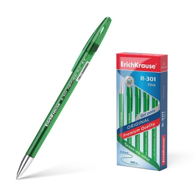 Ручка гелевая ErichKrause R-301 Original Gel зеленая