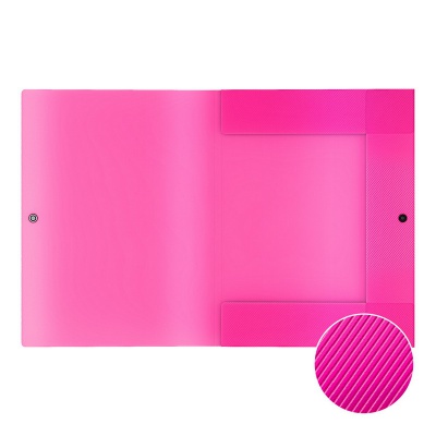 Папка на кнопке пластиковая ErichKrause Diagonal Neon, с 3 клапанами, 8мм, A4, ассорти