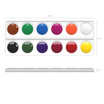 Краски акварельные ErichKrause Basic light pack 12 цветов (в пакете с подвесом)