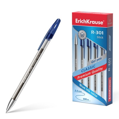 Ручка гелевая ErichKrause R-301 Classic Gel Stick синяя