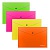 Папка-конверт на кнопке пластиковая ErichKrause Glossy Neon, полупрозрачная, B5, ассорти