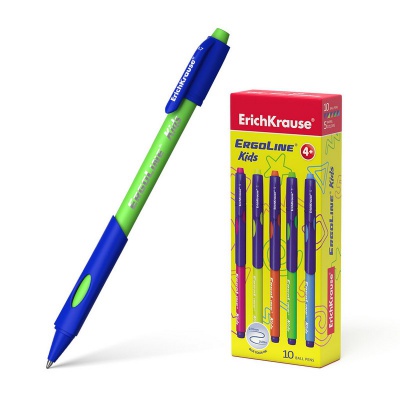 Ручка шариковая ErichKrause ErgoLine Kids, Ultra Glide Technology синяя