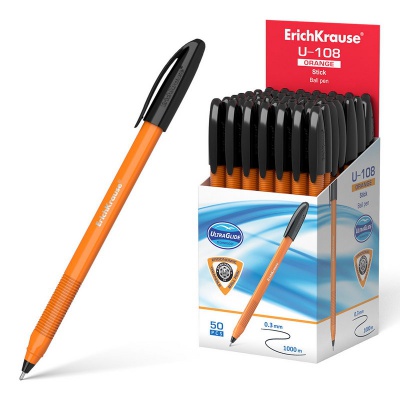 Ручка шариковая ErichKrause U-108 Orange Stick черный