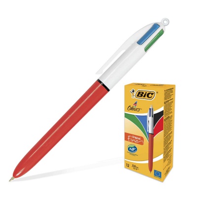 Ручка шариковая автоматическая Bic 4 COLOR, синий, черный, красный, зеленый