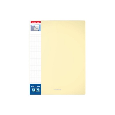 Папка файловая пластиковая с карманом на корешке ErichKrause Diagonal Pastel, c 20 карманами, A4, ассорти