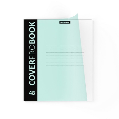 Тетрадь общая ученическая с пластиковой обложкой ErichKrause CoverProBook Pastel, мятный, А5+, 48 листов, клетка