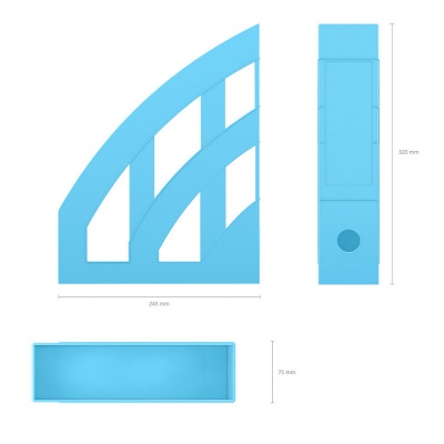Подставка для бумаг вертикальная пластиковая ErichKrause Office, Pastel, 75мм, голубая