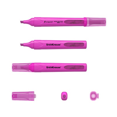 Текстовыделитель с жидкими чернилами ErichKrause Liquid Visioline V-14 Neon, розовый