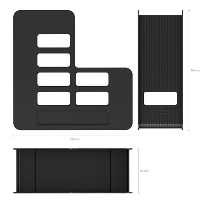 Подставка для бумаг вертикальная пластиковая ErichKrause Techno, Classic, 100мм, черная