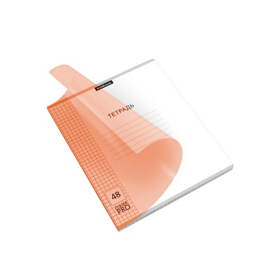 Тетрадь общая ученическая с пластиковой обложкой ErichKrause Классика CoverPrо Neon, оранжевый, А5+, 48 листов, клетка