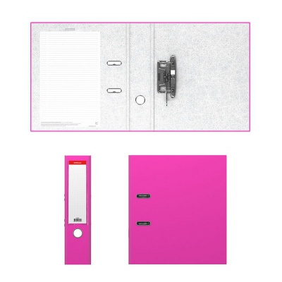 Папка–регистратор с арочным механизмом ErichKrause, Neon, А4, 70 мм, розовый