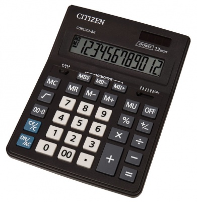 Калькулятор настольный Citizen CDB1201-BK, 12-разрядный, черный