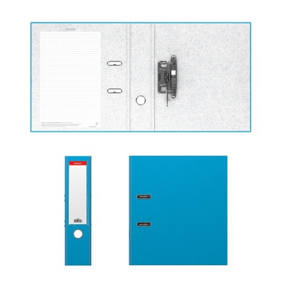 Папка–регистратор с арочным механизмом ErichKrause, Neon, А4, 70 мм, голубой