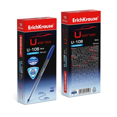 Ручка шариковая ErichKrause U-108 Classic Stick синий (537090)