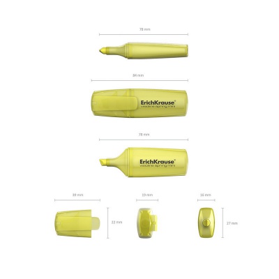 Текстовыделитель ErichKrause Visioline Mini Spring, желтый 5.2 мм